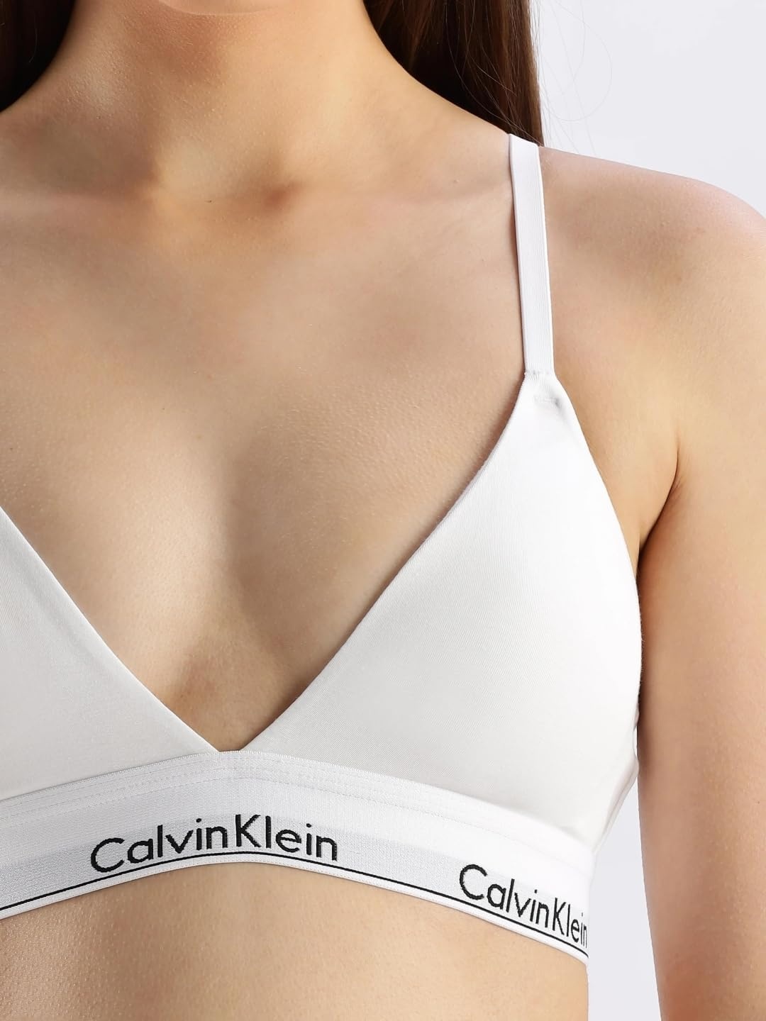 image:imageCalvin Klein Womens Modern Cotton Lightly Lined Triangle Wireless BraletteWhite