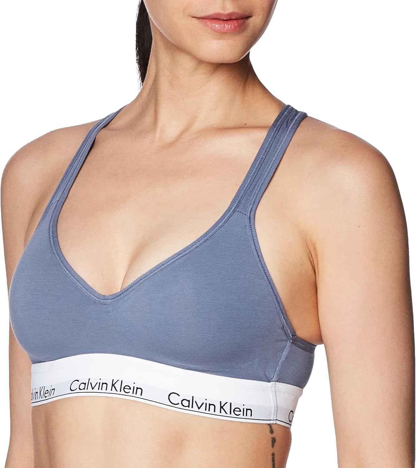 image:imageCalvin Klein Womens Modern Cotton Lightly Lined Wireless BraletteFlint Stone