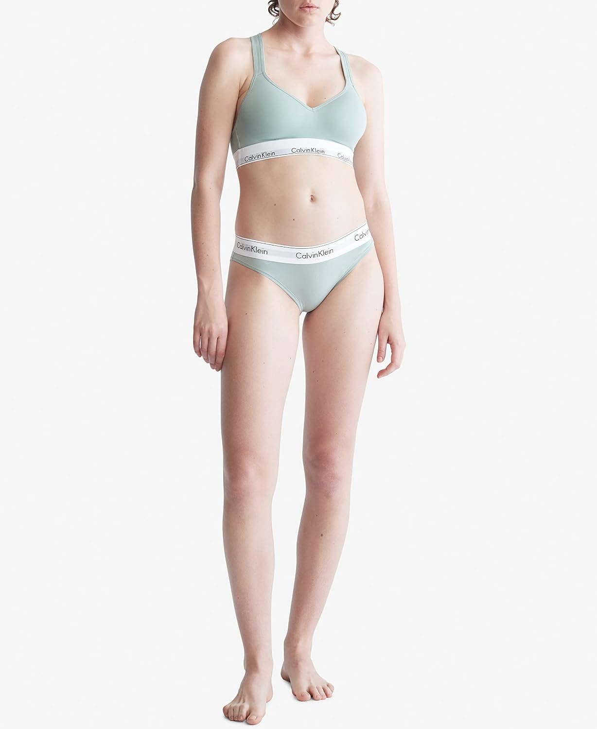 image:imageCalvin Klein Womens Modern Cotton Lightly Lined Wireless BraletteSage Meadow