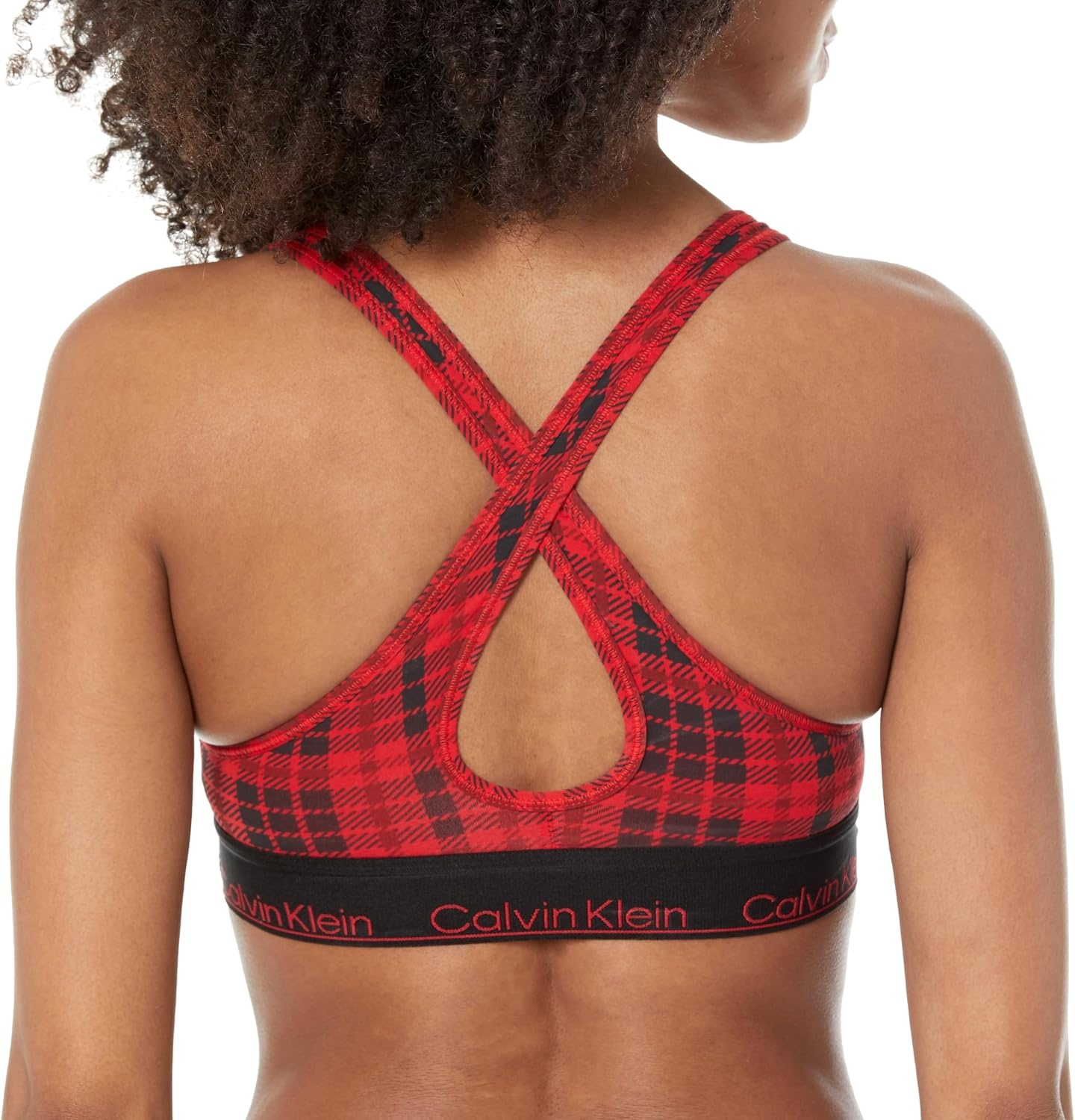 image:imageCalvin Klein Womens Modern Cotton Lightly Lined Wireless BraletteScotch Plaid Rouge
