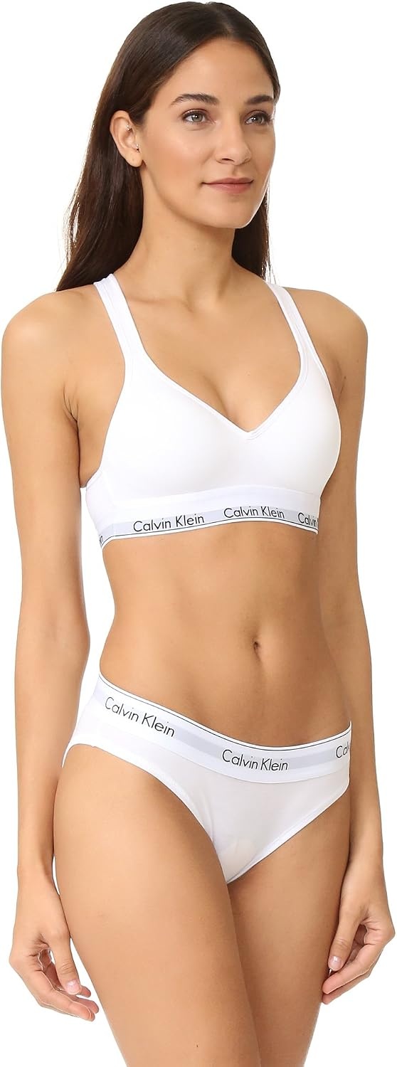 image:imageCalvin Klein Womens Modern Cotton Lightly Lined Wireless BraletteWhite