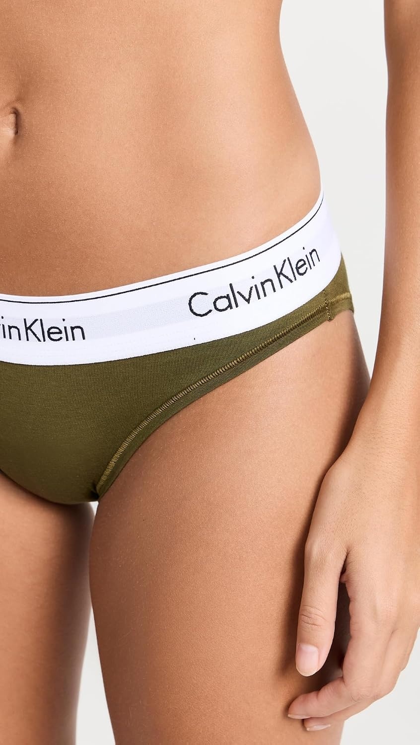 image:imageCalvin Klein Womens Modern Cotton Stretch Bikini PantyDark Olive