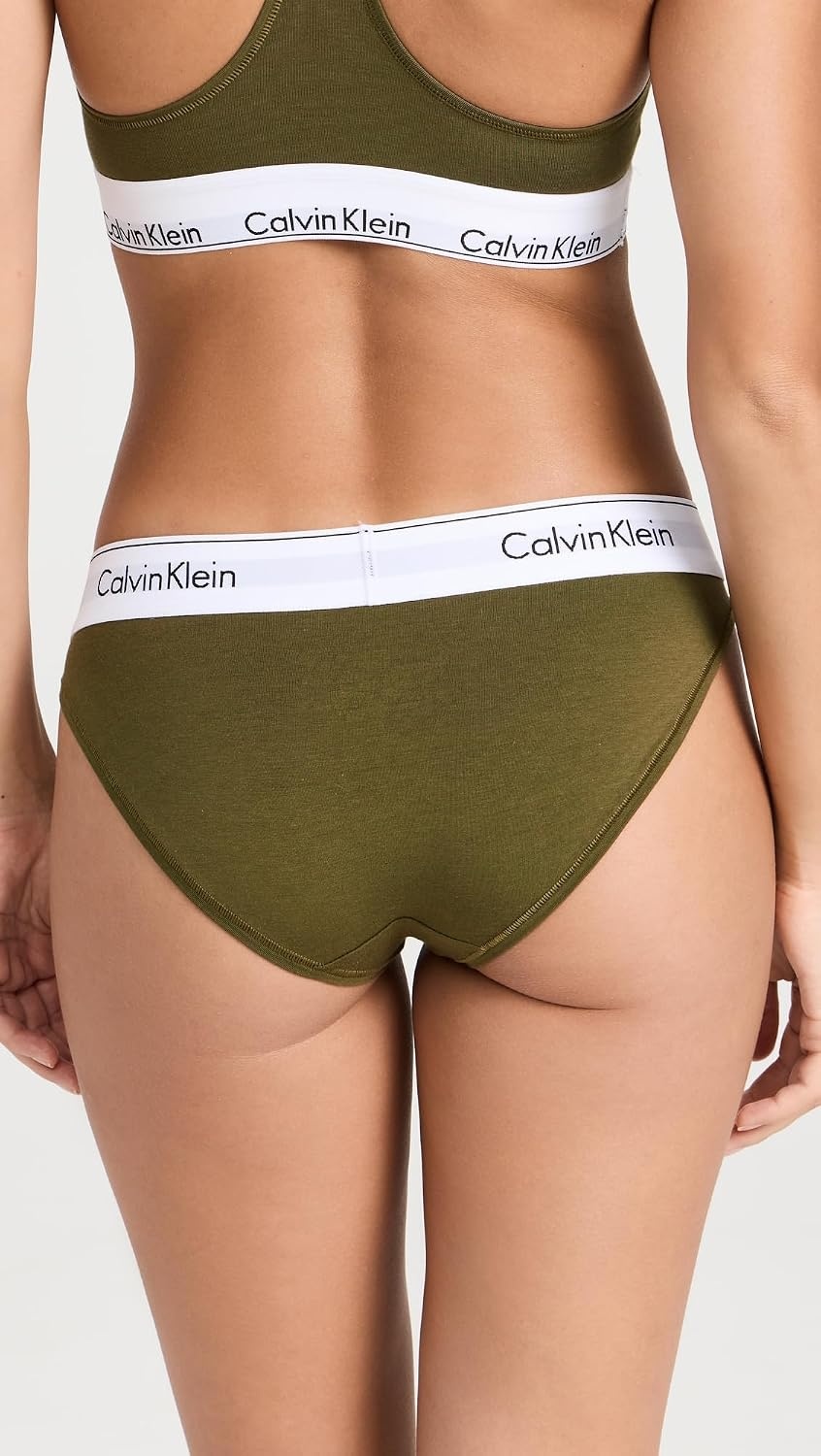 image:imageCalvin Klein Womens Modern Cotton Stretch Bikini PantyDark Olive
