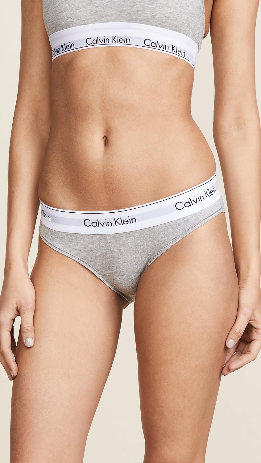 image:imageCalvin Klein Womens Modern Cotton Stretch Bikini PantyGrey Heather