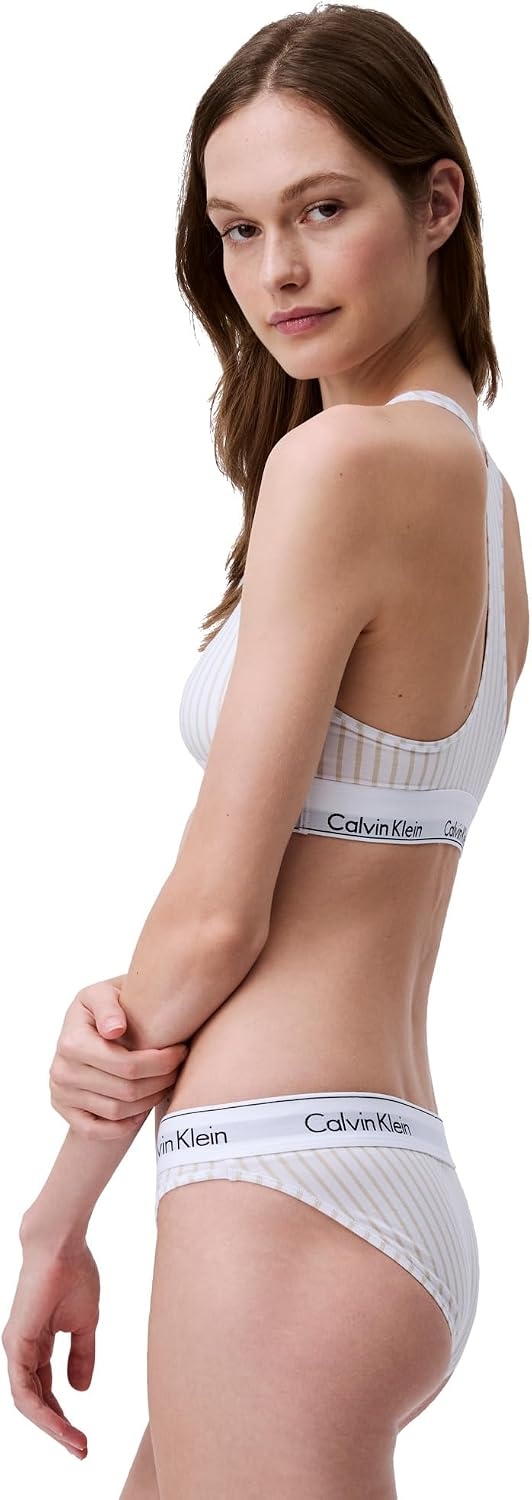 image:imageCalvin Klein Womens Modern Cotton Stretch Bikini PantySteady Stripepelican