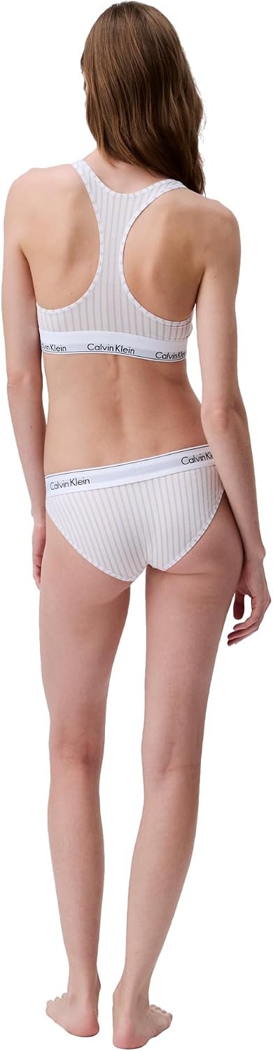 image:imageCalvin Klein Womens Modern Cotton Stretch Bikini PantySteady Stripepelican