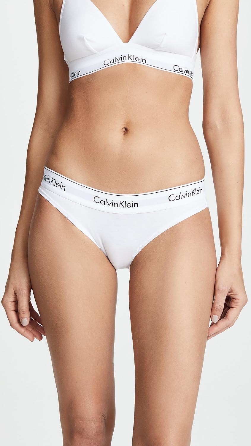 image:imageCalvin Klein Womens Modern Cotton Stretch Bikini PantyWhite