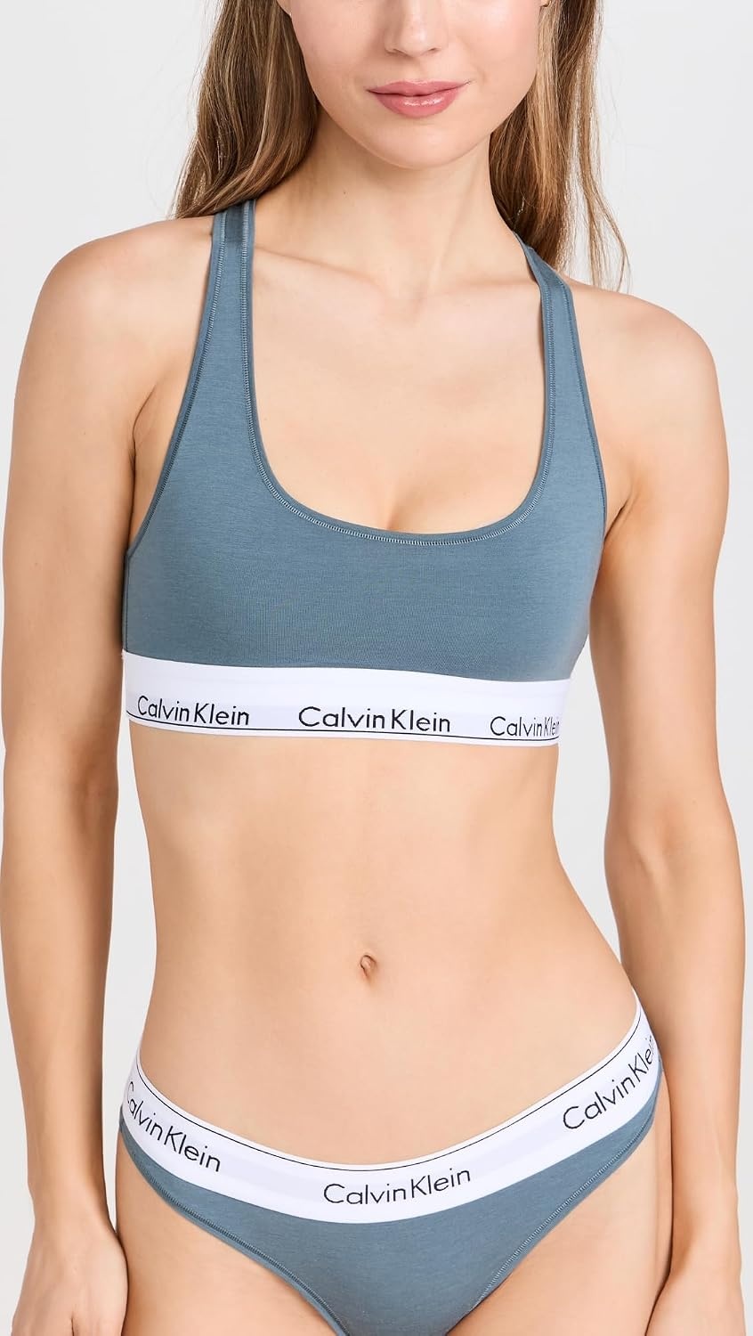 image:imageCalvin Klein Womens Modern Cotton Unlined Wireless BraletteBlue Performance