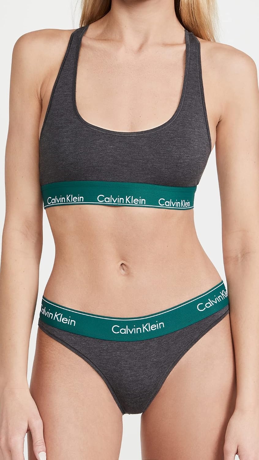 image:imageCalvin Klein Womens Modern Cotton Unlined Wireless BraletteCharcoal Heathertopaz Gemstone Wb