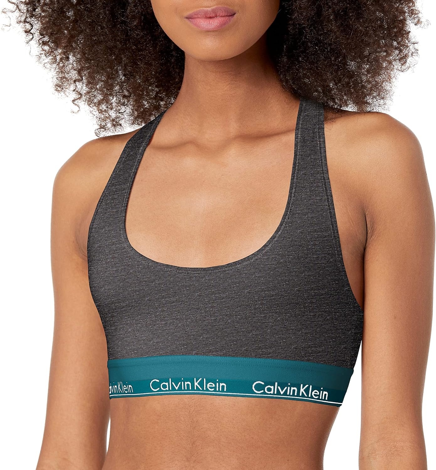 image:imageCalvin Klein Womens Modern Cotton Unlined Wireless BraletteCharcoal Heathertopaz Gemstone Wb