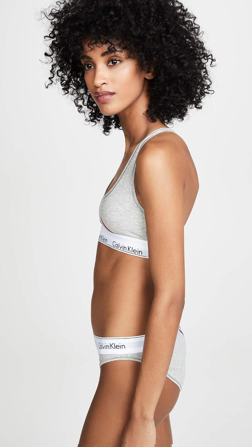 image:imageCalvin Klein Womens Modern Cotton Unlined Wireless BraletteGrey Heather Pride