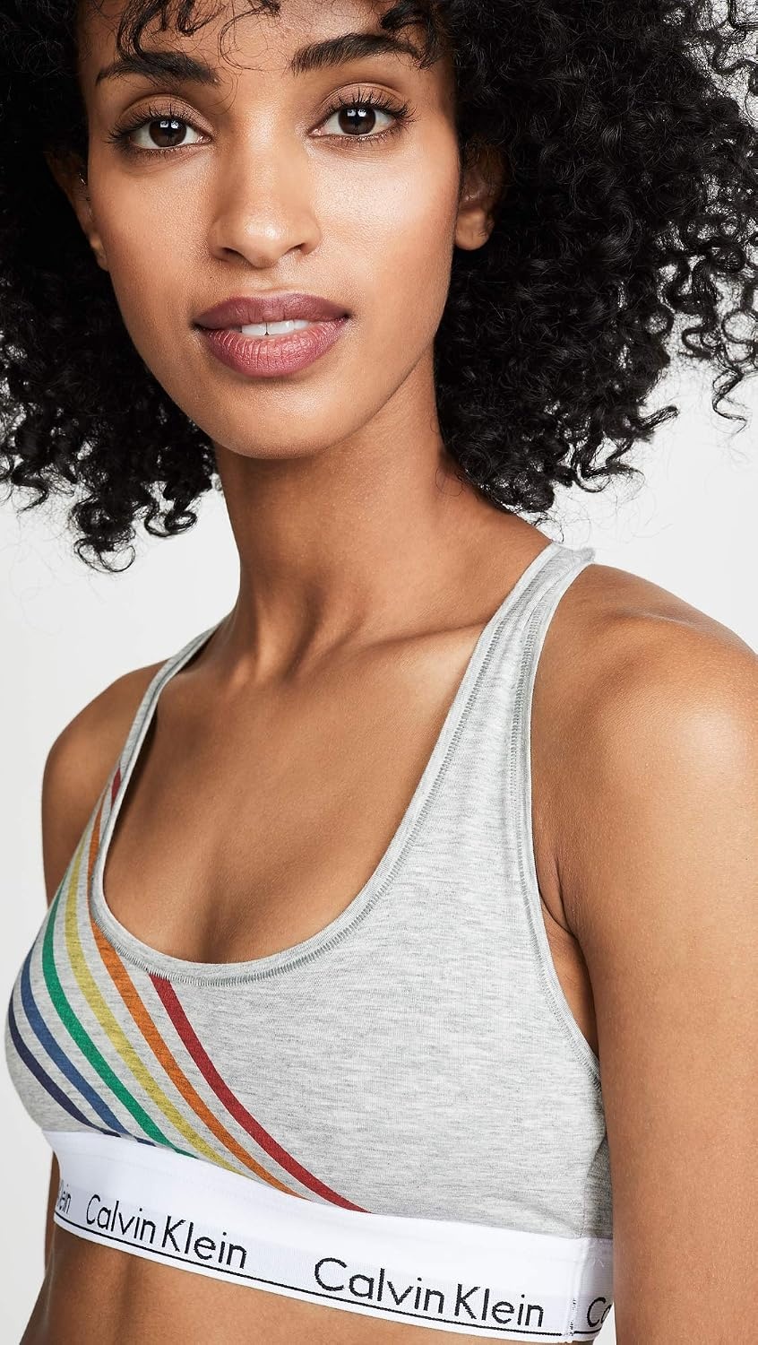 image:imageCalvin Klein Womens Modern Cotton Unlined Wireless BraletteGrey Heather Pride