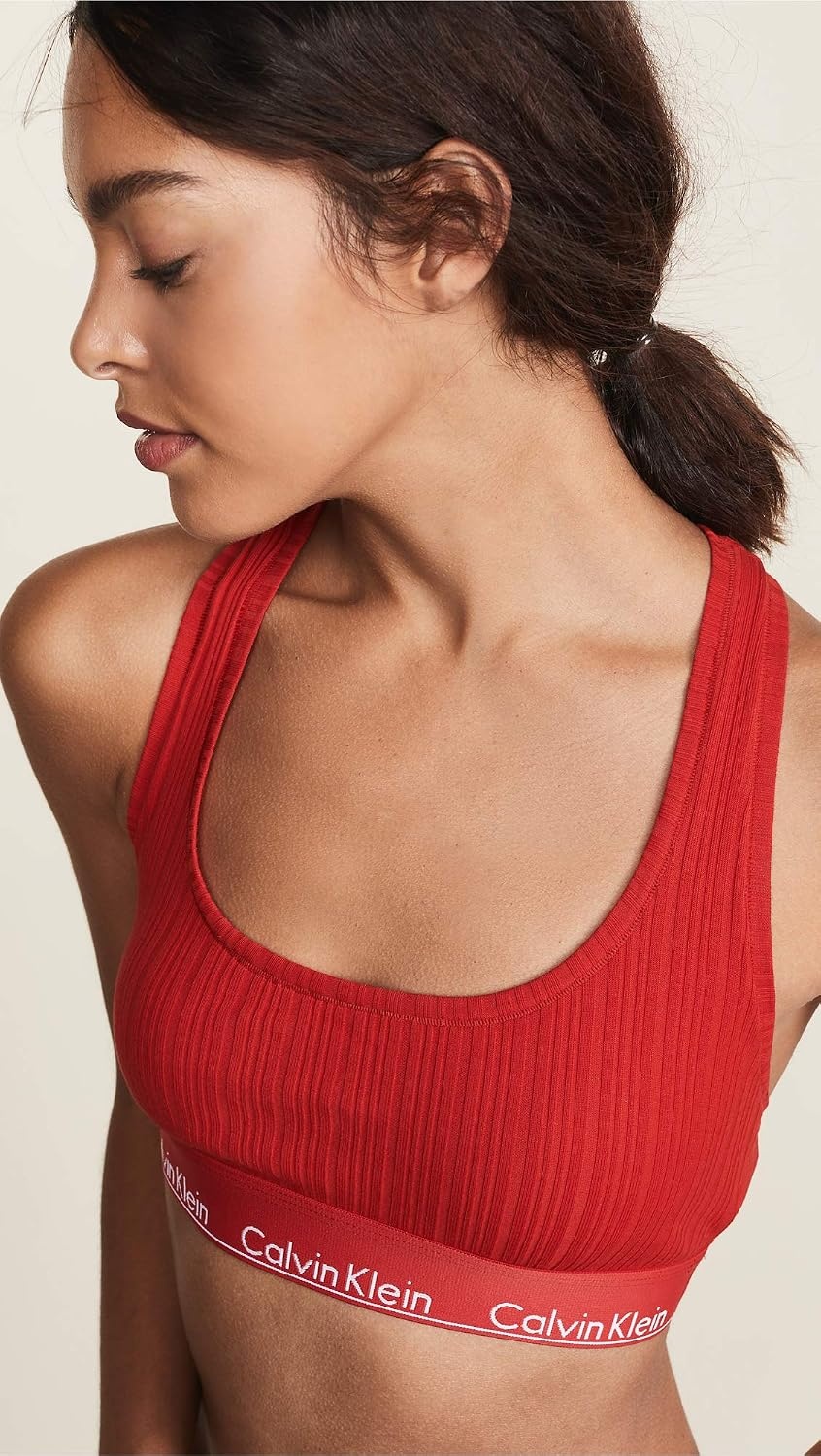image:imageCalvin Klein Womens Modern Cotton Unlined Wireless BraletteManic Red