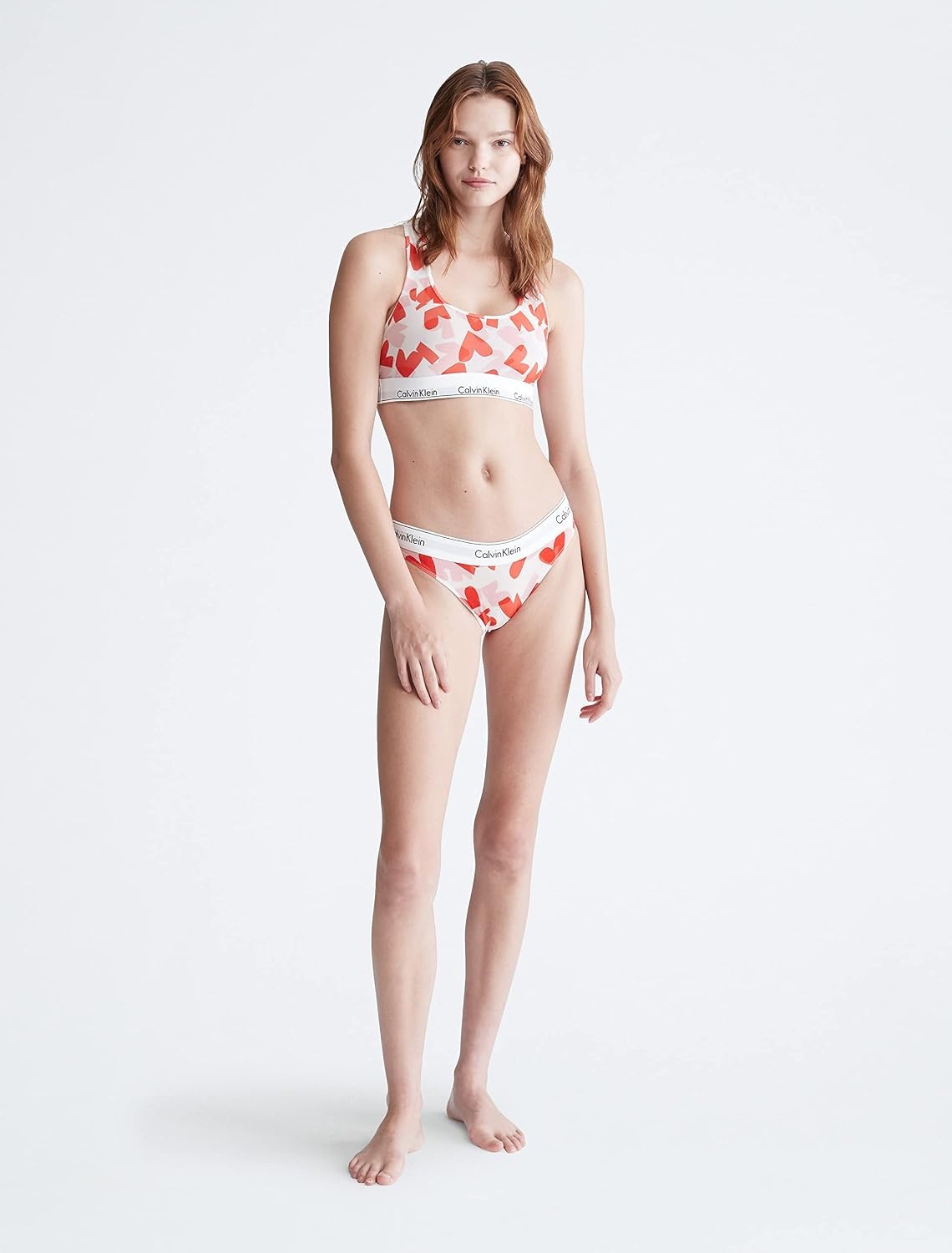 image:imageCalvin Klein Womens Modern Cotton Unlined Wireless BraletteRemembered Hearts Orange Odyssey