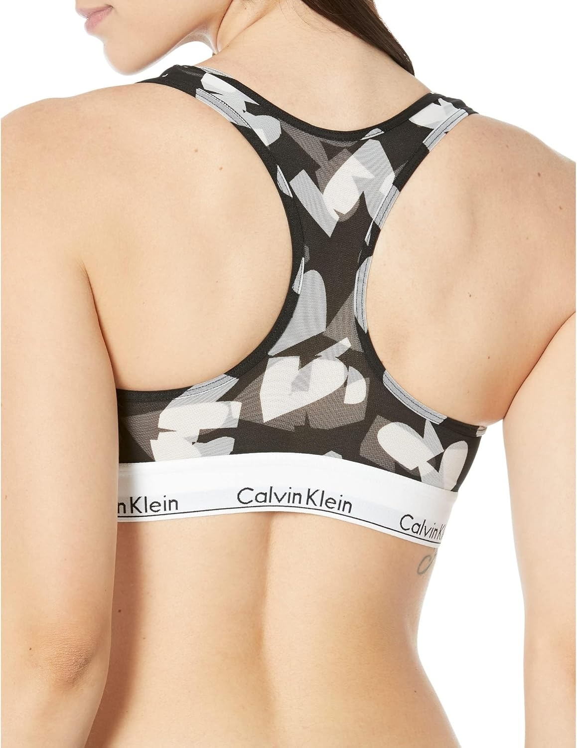 image:imageCalvin Klein Womens Modern Cotton Unlined Wireless BraletteRemembered Hearts PrintBlack