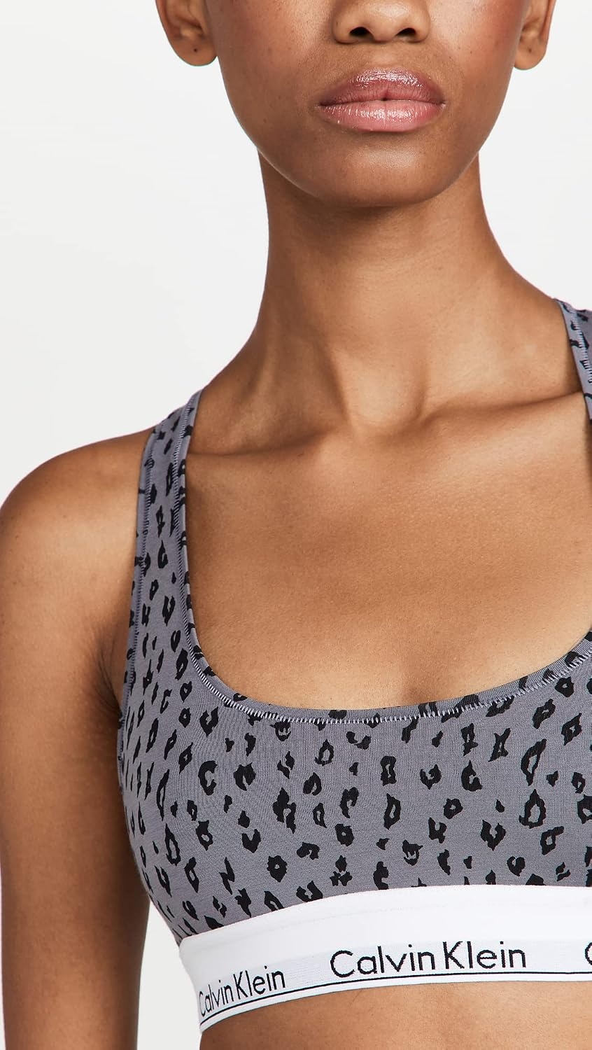 image:imageCalvin Klein Womens Modern Cotton Unlined Wireless BraletteSavannah Cheetahpewter