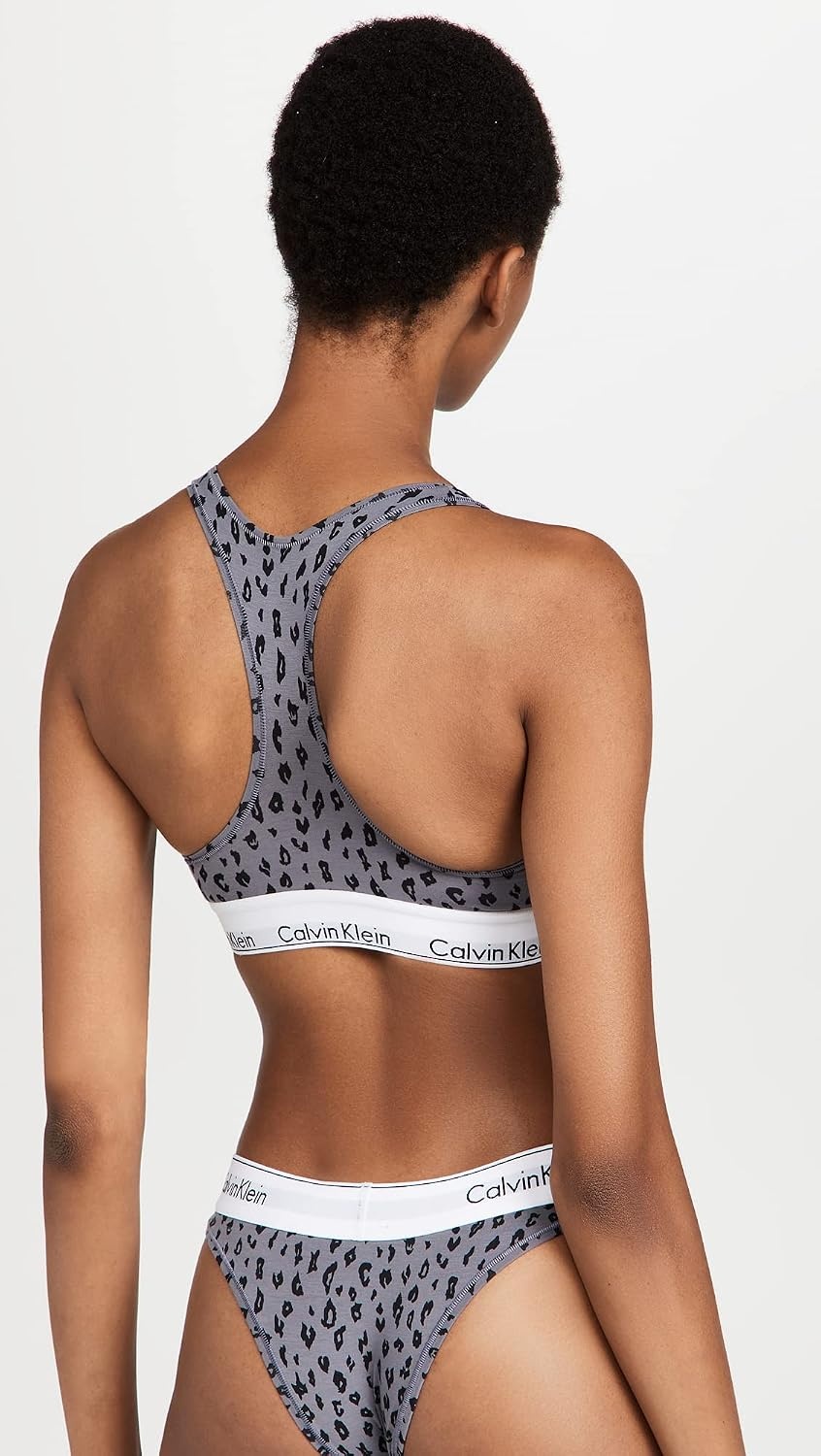 image:imageCalvin Klein Womens Modern Cotton Unlined Wireless BraletteSavannah Cheetahpewter