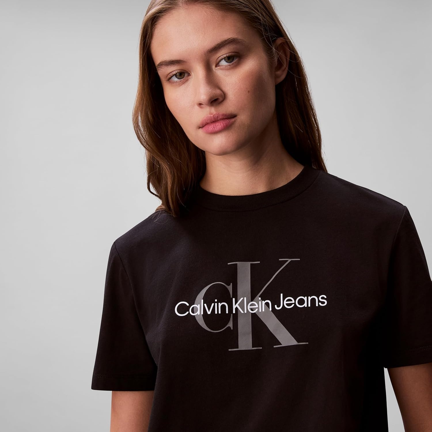 image:imageCalvin Klein Womens Monogram Logo Crewneck TShirtBlack