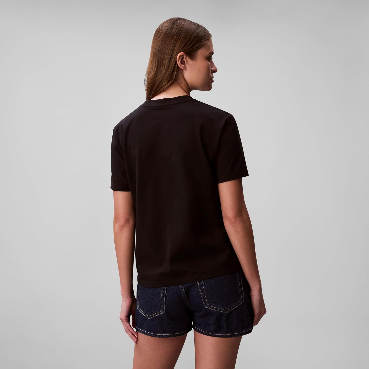 image:imageCalvin Klein Womens Monogram Logo Crewneck TShirtBlack