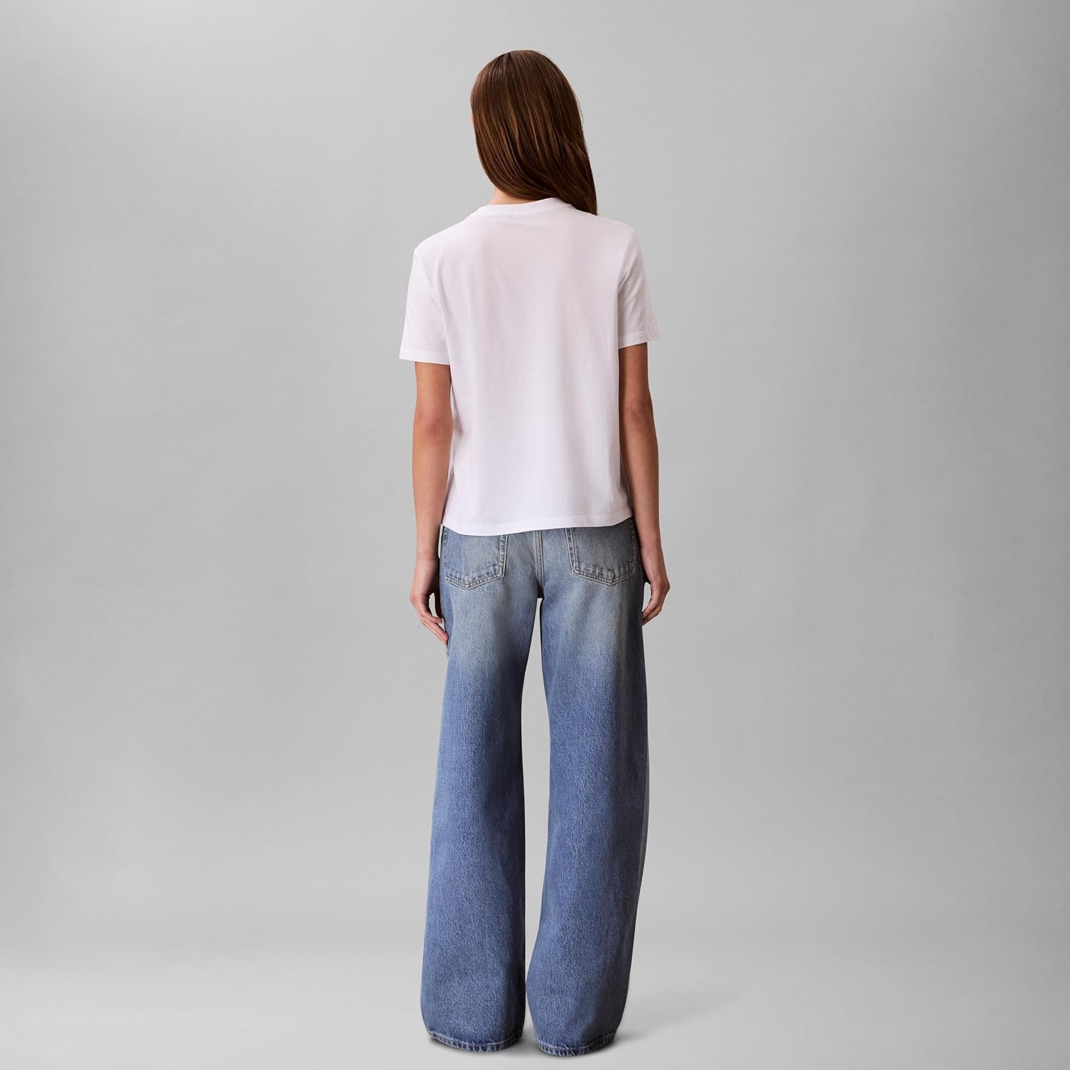 image:imageCalvin Klein Womens Monogram Logo Crewneck TShirtBrilliant White