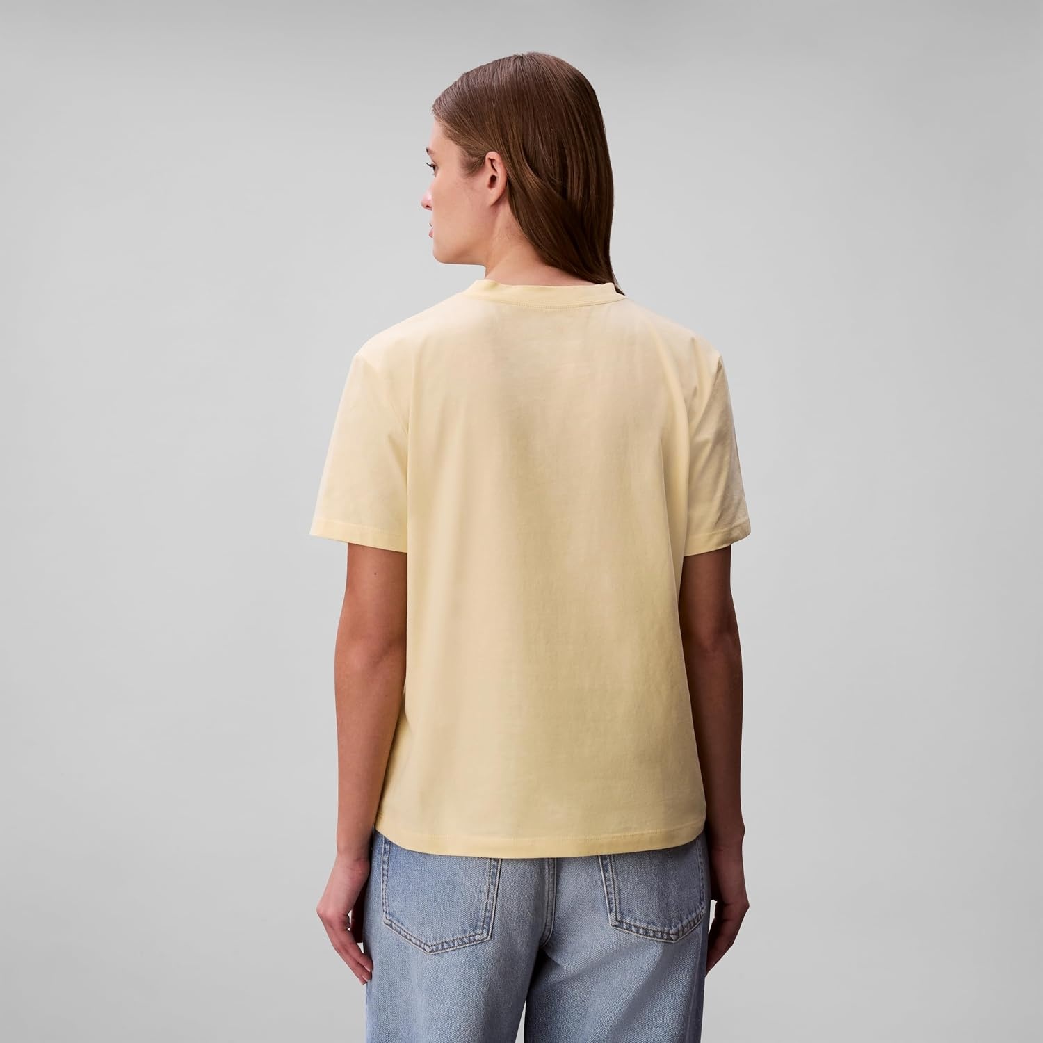 image:imageCalvin Klein Womens Monogram Logo Crewneck TShirtFrench Vanilla