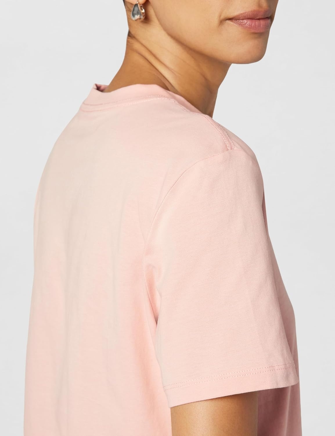 image:imageCalvin Klein Womens Monogram Logo Crewneck TShirtPink Sand