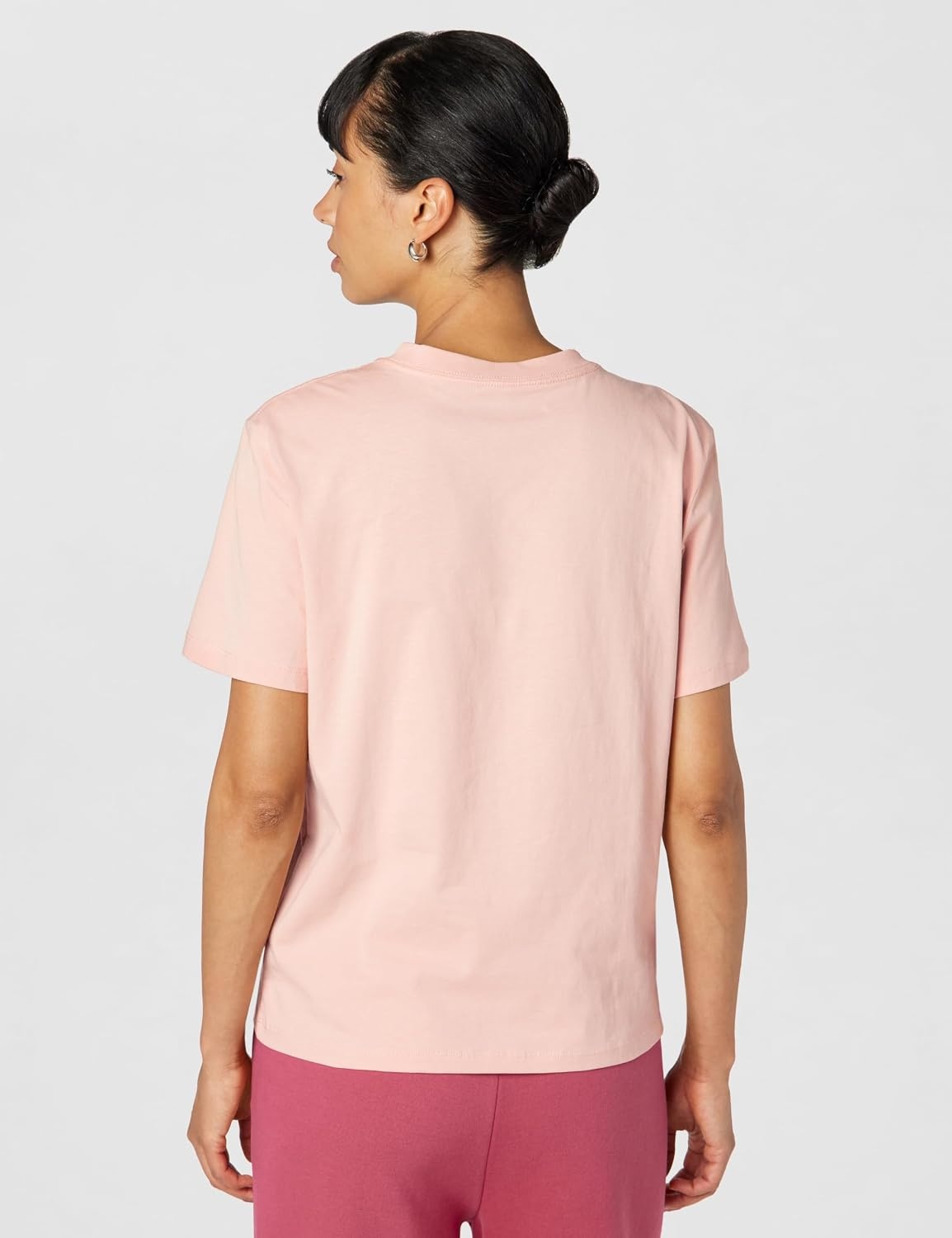 image:imageCalvin Klein Womens Monogram Logo Crewneck TShirtPink Sand