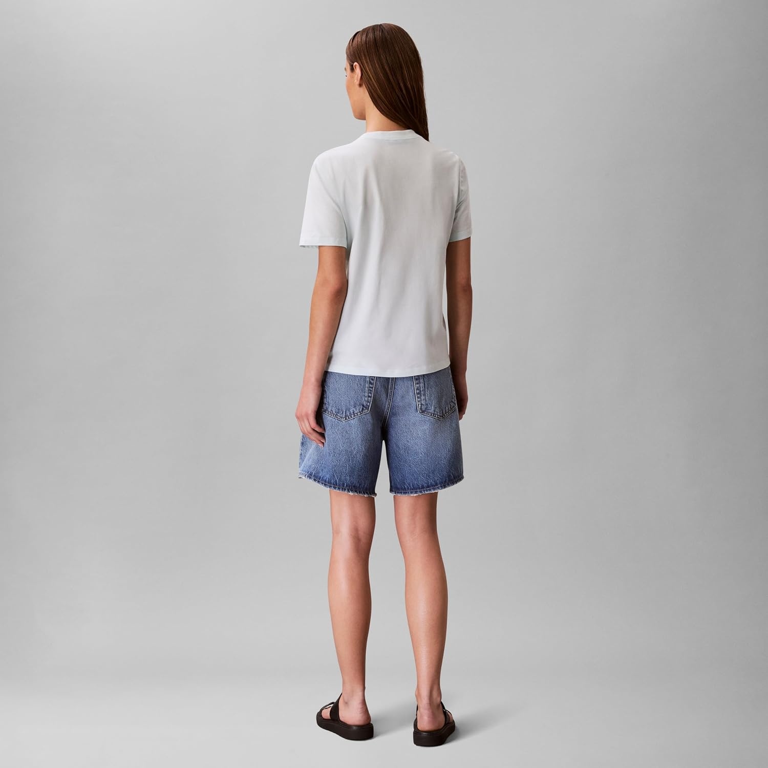 image:imageCalvin Klein Womens Monogram Logo Crewneck TShirtWhispering Blue