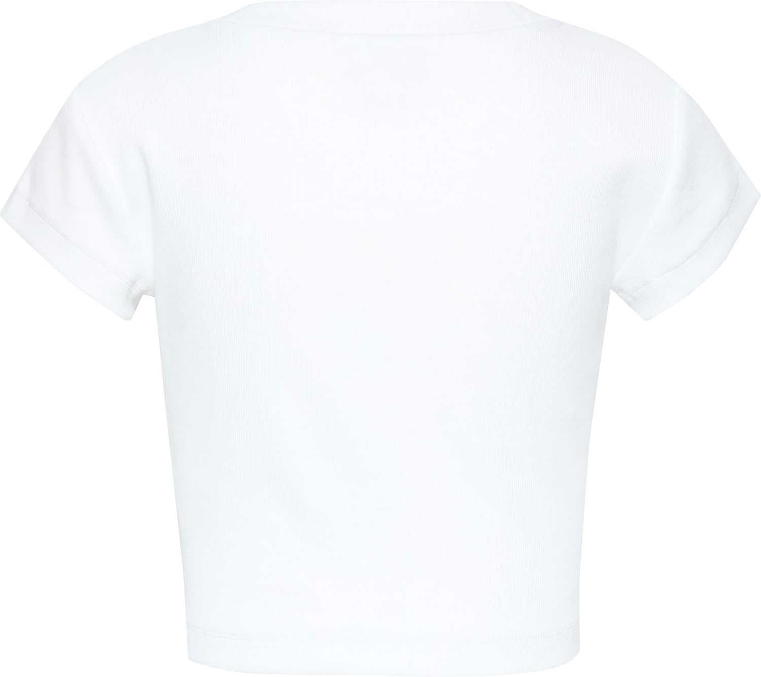 image:imageCalvin Klein Womens Monogram Logo Ribbed Baby TeeBrilliant White