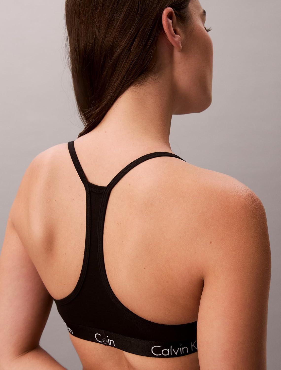 image:imageCalvin Klein Womens Motive Cotton Lightly Lined Bralette BraBlack