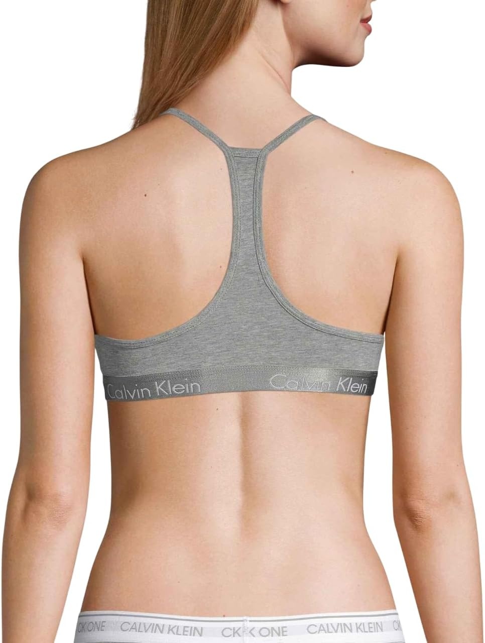 image:imageCalvin Klein Womens Motive Cotton Lightly Lined Bralette BraGrey Heather