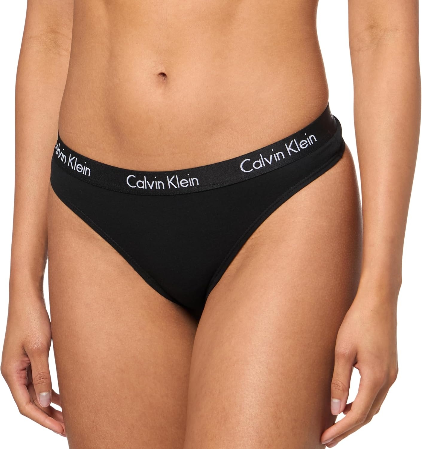image:imageCalvin Klein Womens Motive Cotton Multipack Thong PantyBlackCharcoal HeatherGrey Heather