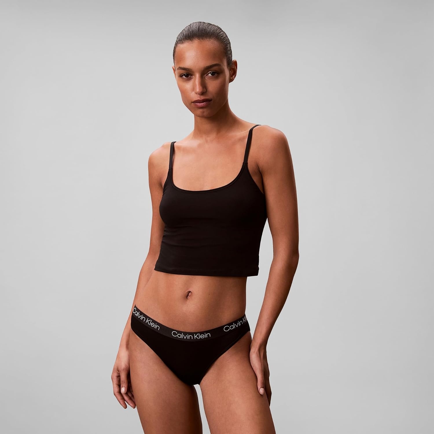 image:imageCalvin Klein Womens Motive Micro Stretch Multipack Bikini PantyBlackWolf GreyPotpourri