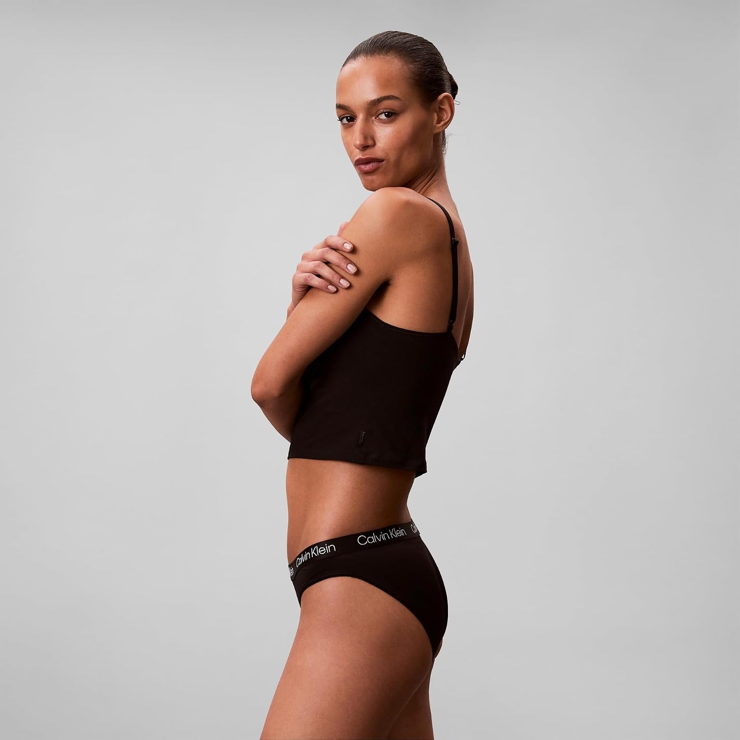 image:imageCalvin Klein Womens Motive Micro Stretch Multipack Bikini PantyBlackWolf GreyPotpourri