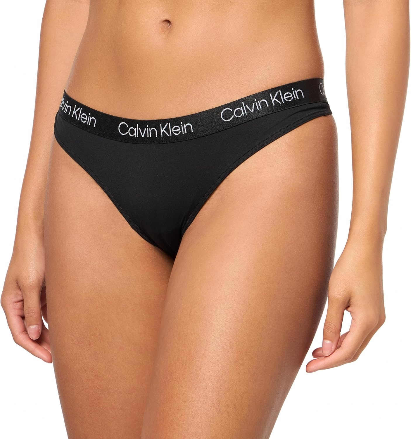 image:imageCalvin Klein Womens Motive Micro Stretch Multipack Thong PantyBlack Wolf Grey Atlantic Deep