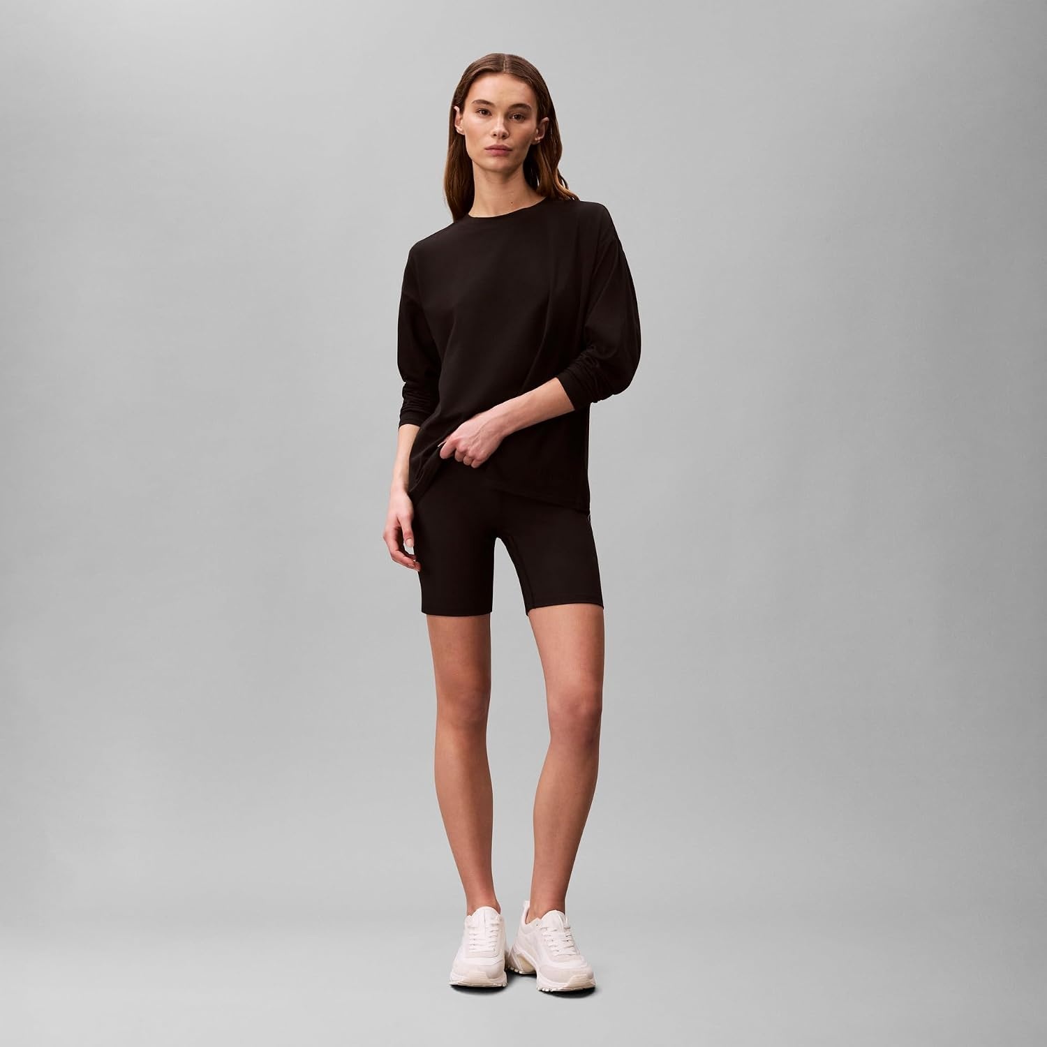image:imageCalvin Klein Womens Performance Classic Fit Crewneck Long Sleeve TeeBlack