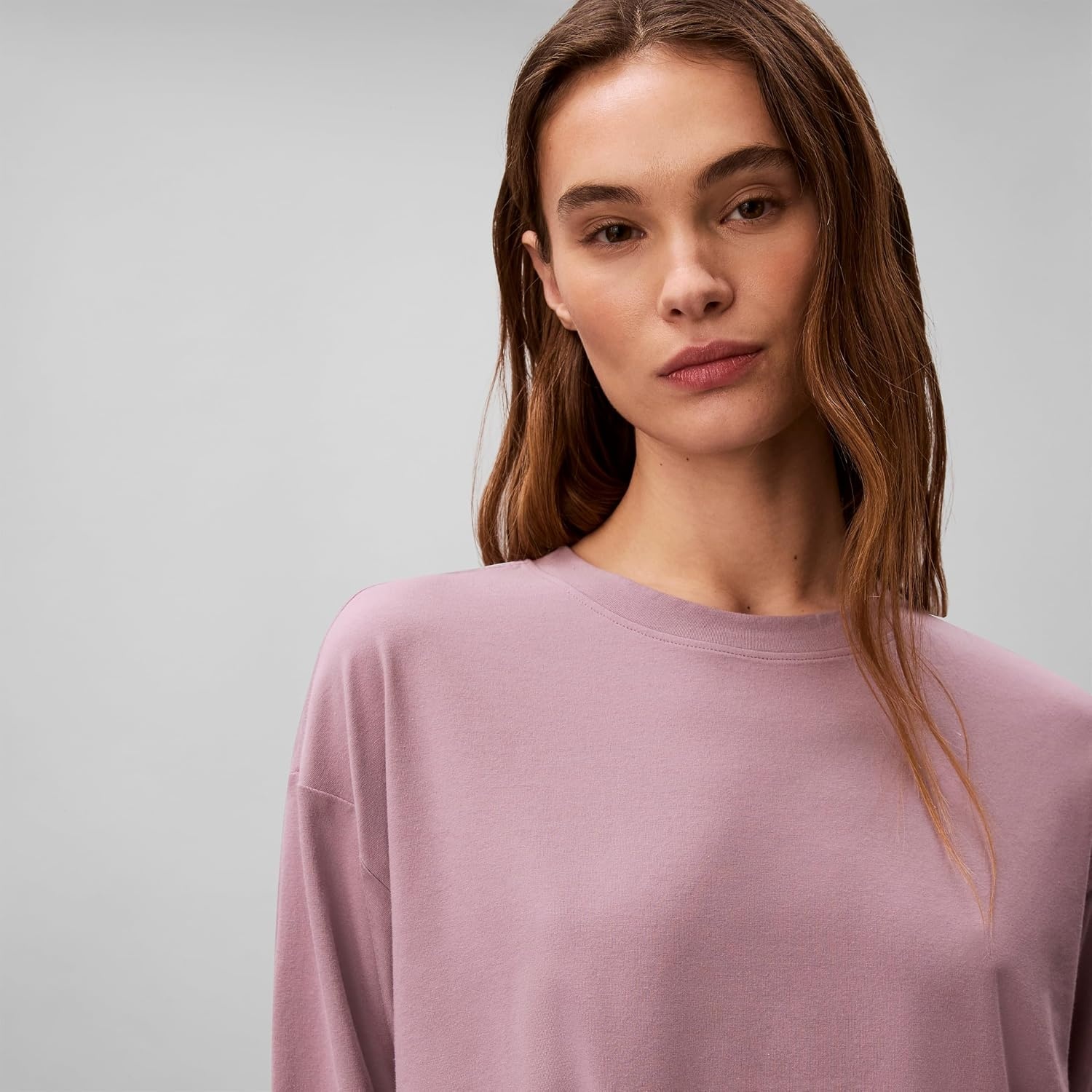image:imageCalvin Klein Womens Performance Classic Fit Crewneck Long Sleeve TeeCoy Purple