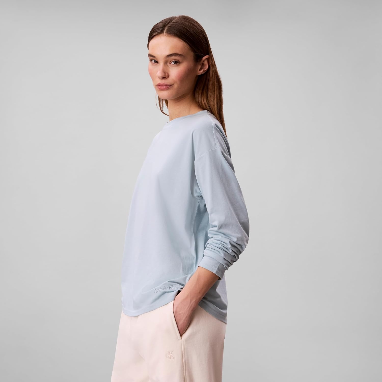 image:imageCalvin Klein Womens Performance Classic Fit Crewneck Long Sleeve TeeEther