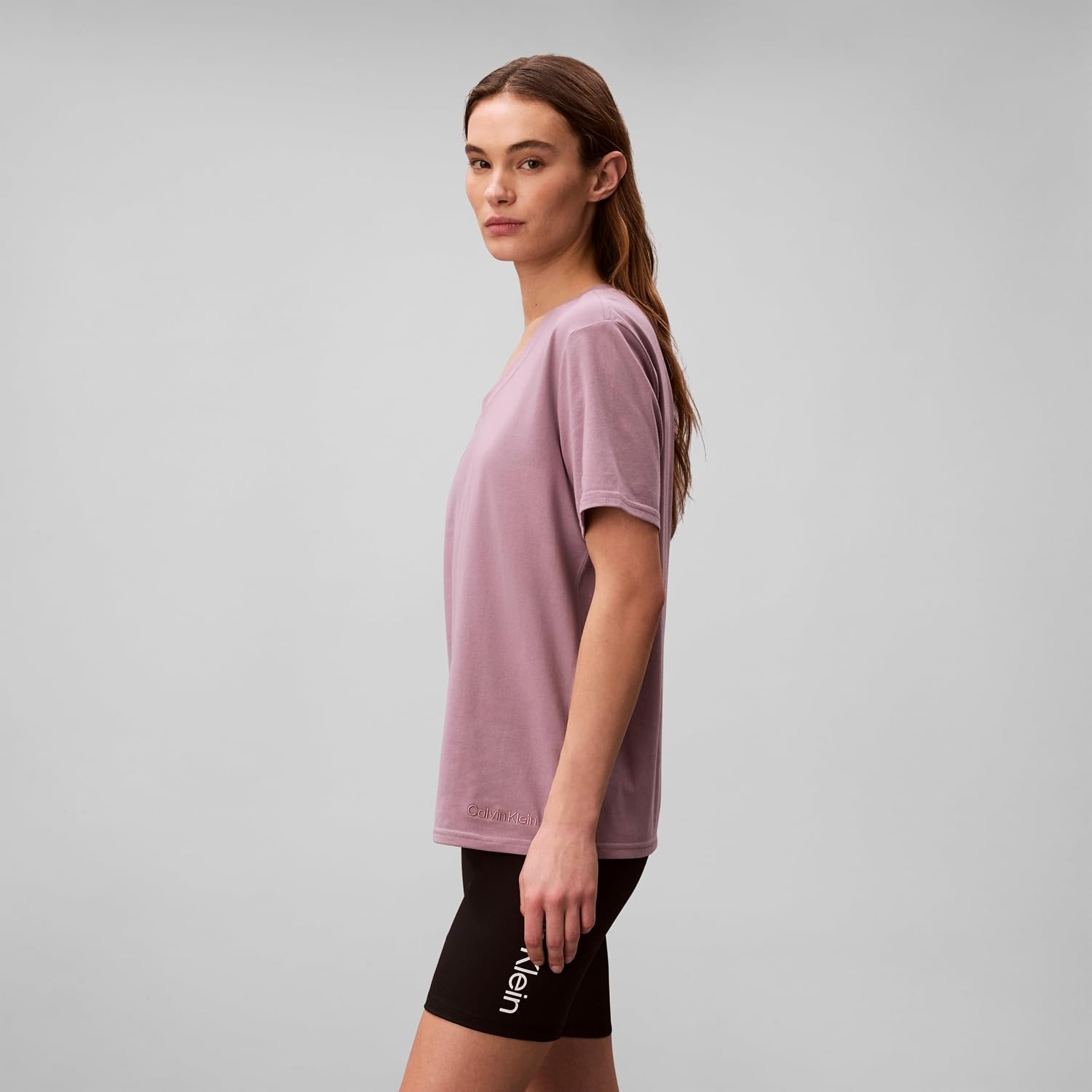 image:imageCalvin Klein Womens Performance Classic Fit VNeck TeeCoy Purple