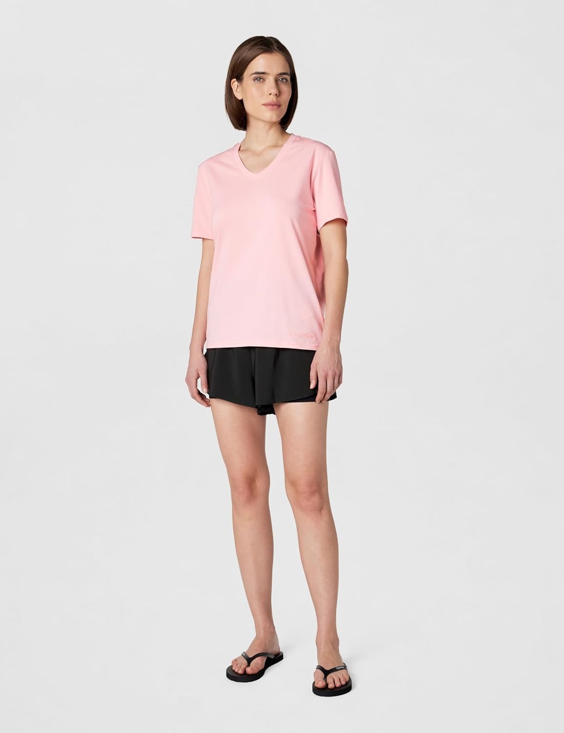 image:imageCalvin Klein Womens Performance Classic Fit VNeck TeePowder Pink