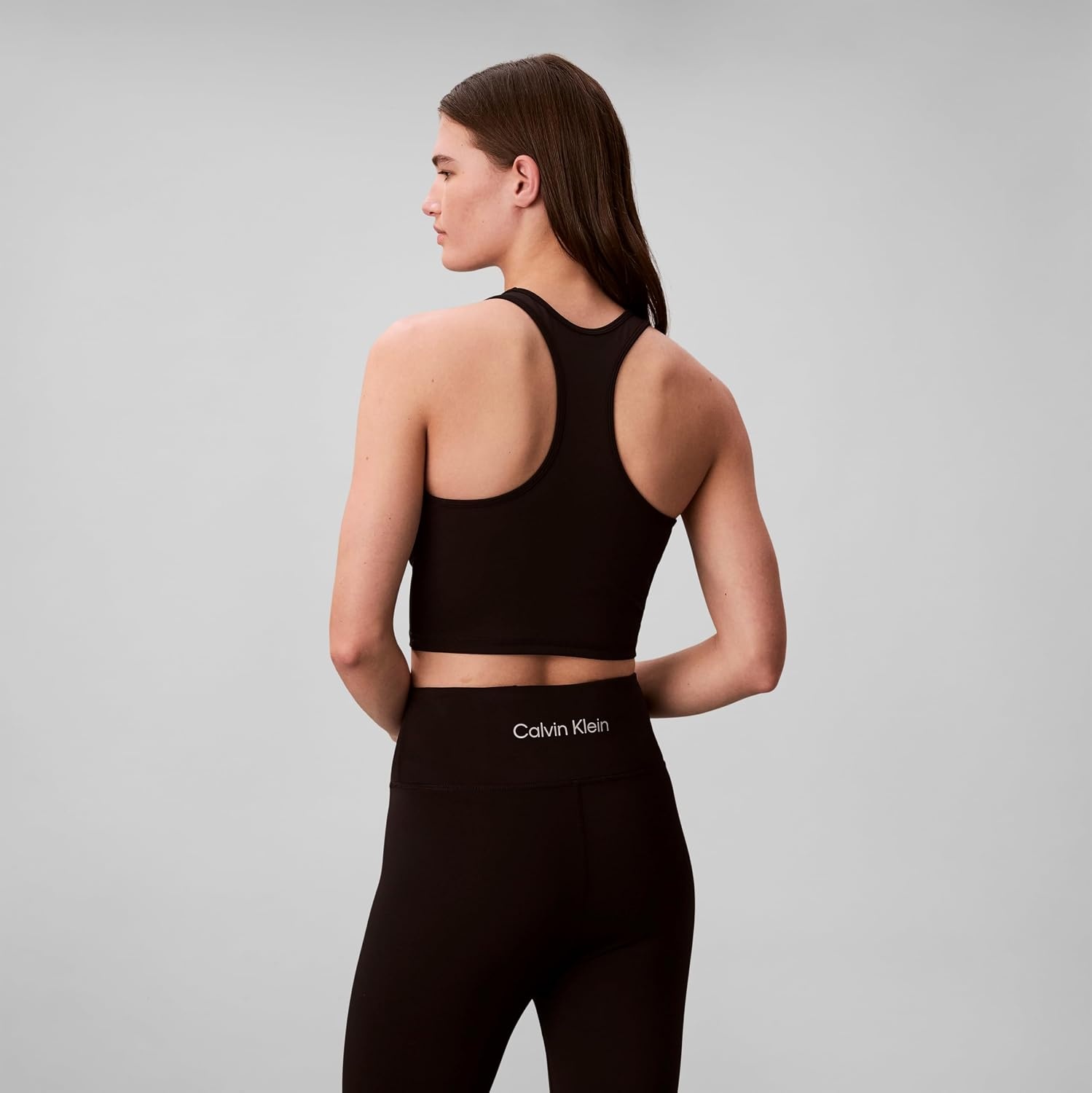 image:imageCalvin Klein Womens Performance Logo Low Impact Longline Sports BraBlack