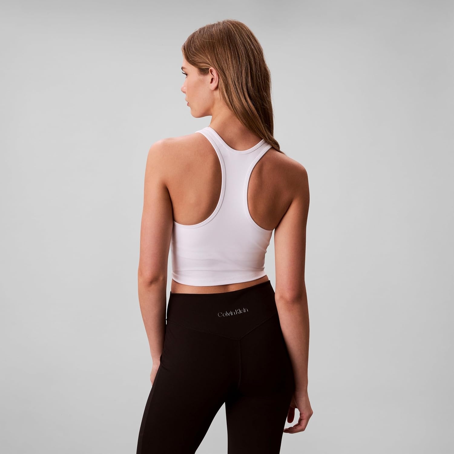 image:imageCalvin Klein Womens Performance Logo Low Impact Longline Sports BraWhite