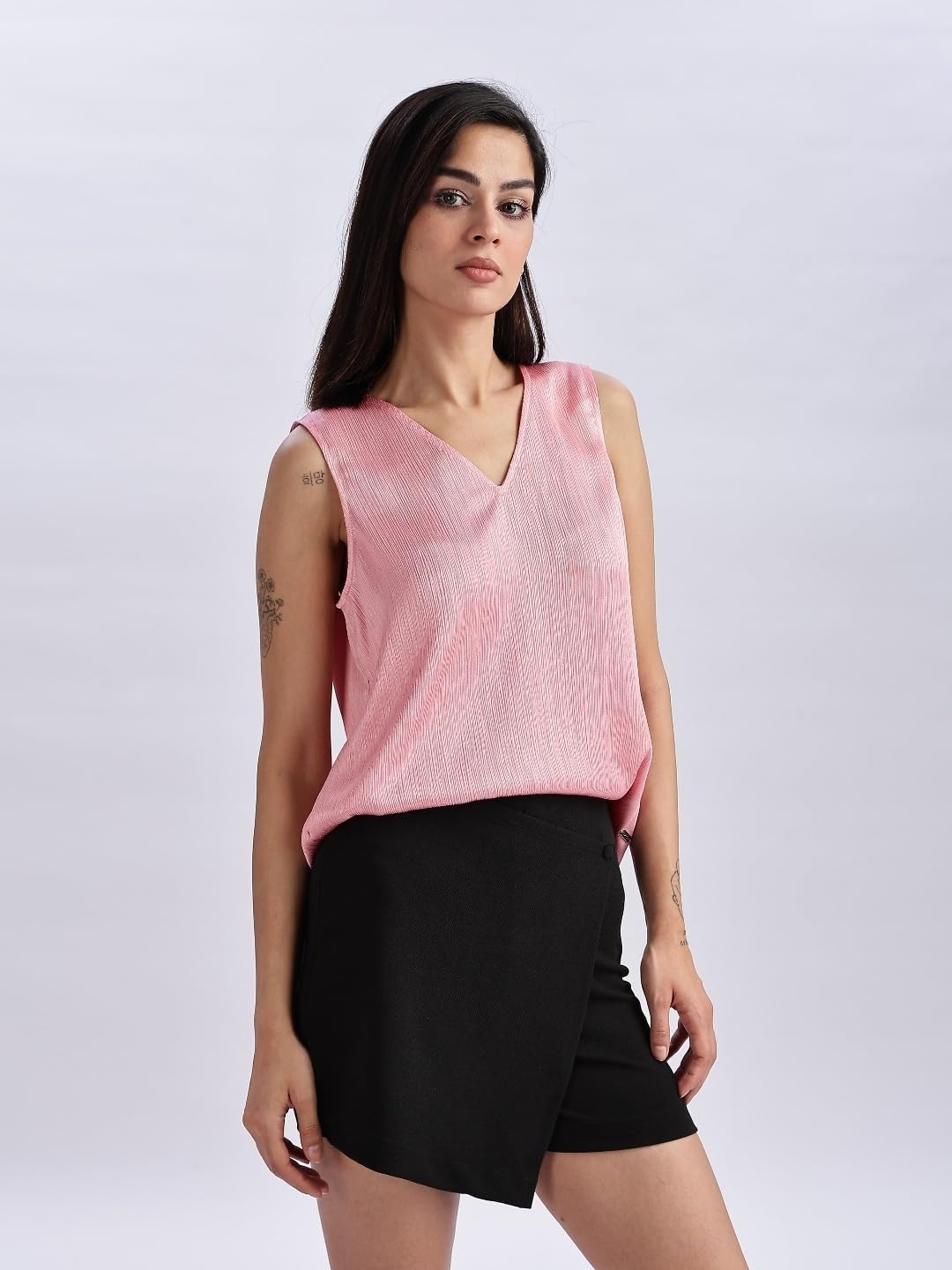 image:imageCalvin Klein Womens Plisse V Neck Tank TopPeony