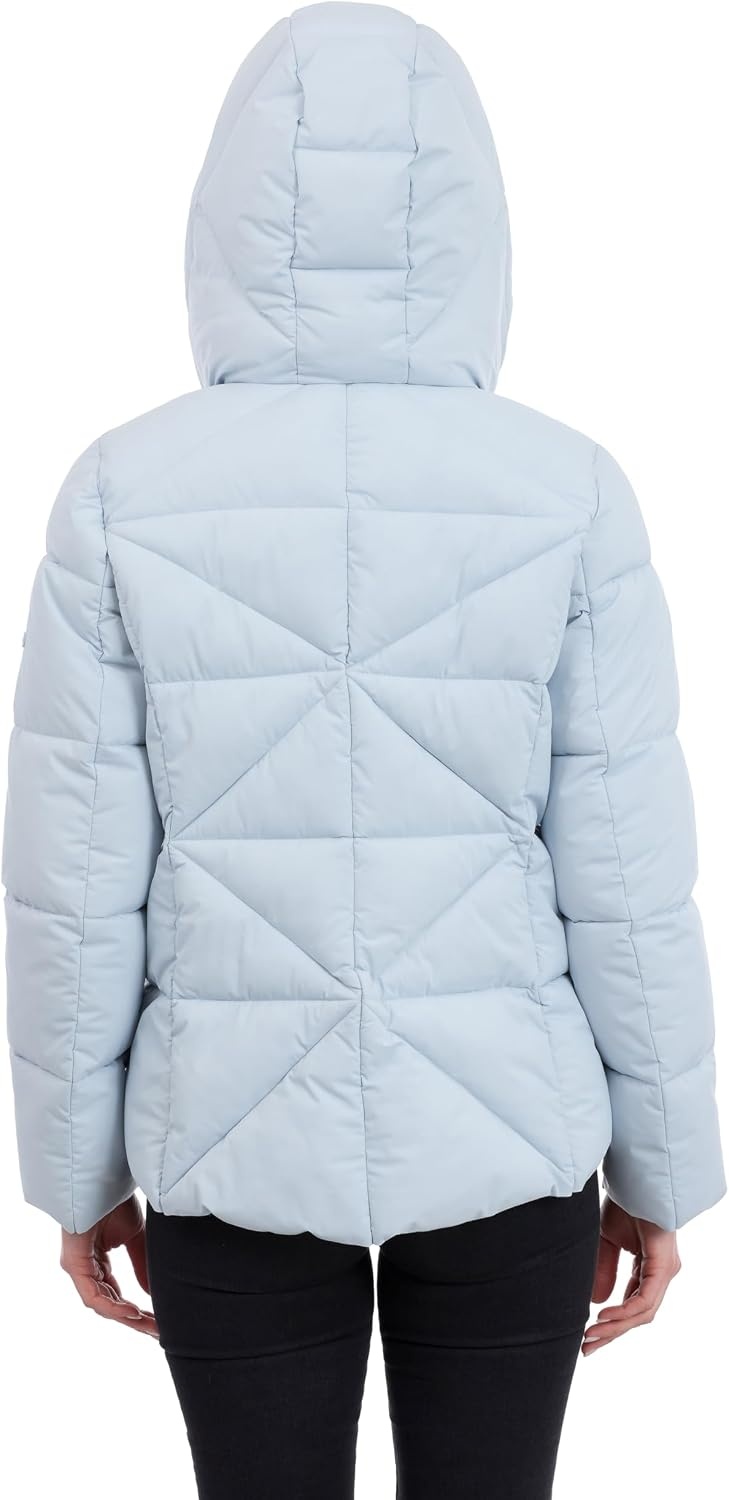 image:imageCalvin Klein Womens Puffer Jacket With Adjustable Hood Short Midweight Puffer Coat Water ResistantPlein Air