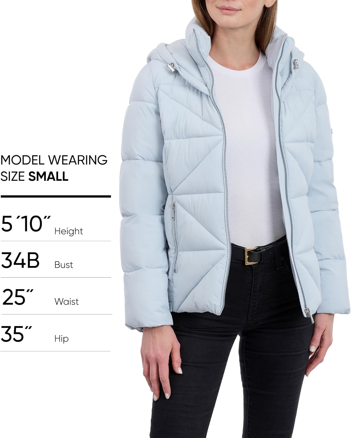 image:imageCalvin Klein Womens Puffer Jacket With Adjustable Hood Short Midweight Puffer Coat Water ResistantPlein Air