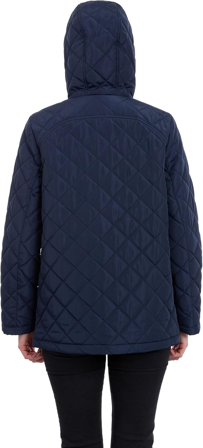 image:imageCalvin Klein Womens Quilted Jacket Lightweight Coat for Women With Snap Front Water ResistantDark Sapphire