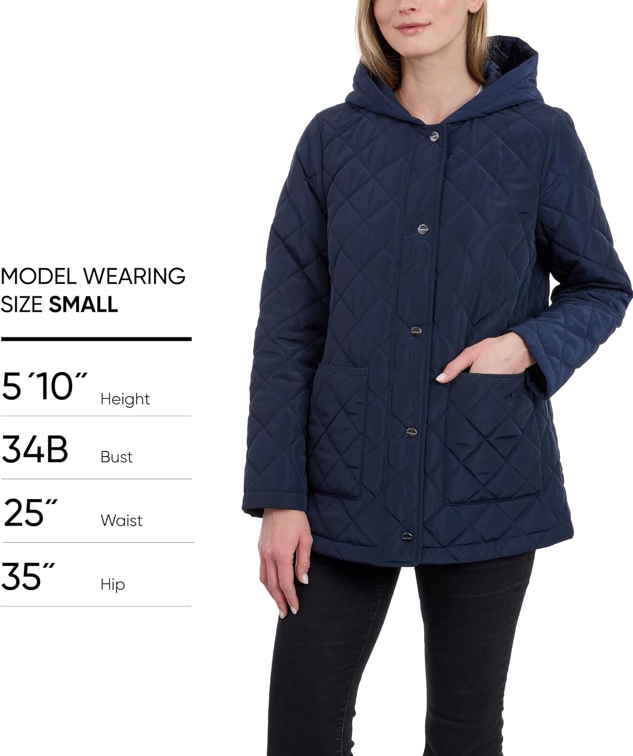 image:imageCalvin Klein Womens Quilted Jacket Lightweight Coat for Women With Snap Front Water ResistantDark Sapphire