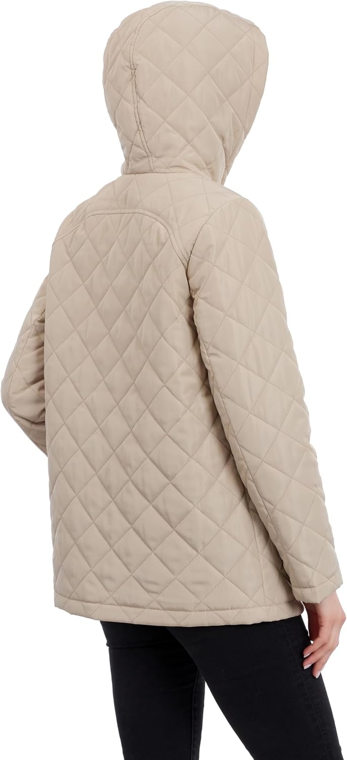 image:imageCalvin Klein Womens Quilted Jacket Lightweight Coat for Women With Snap Front Water ResistantWhite Pepper