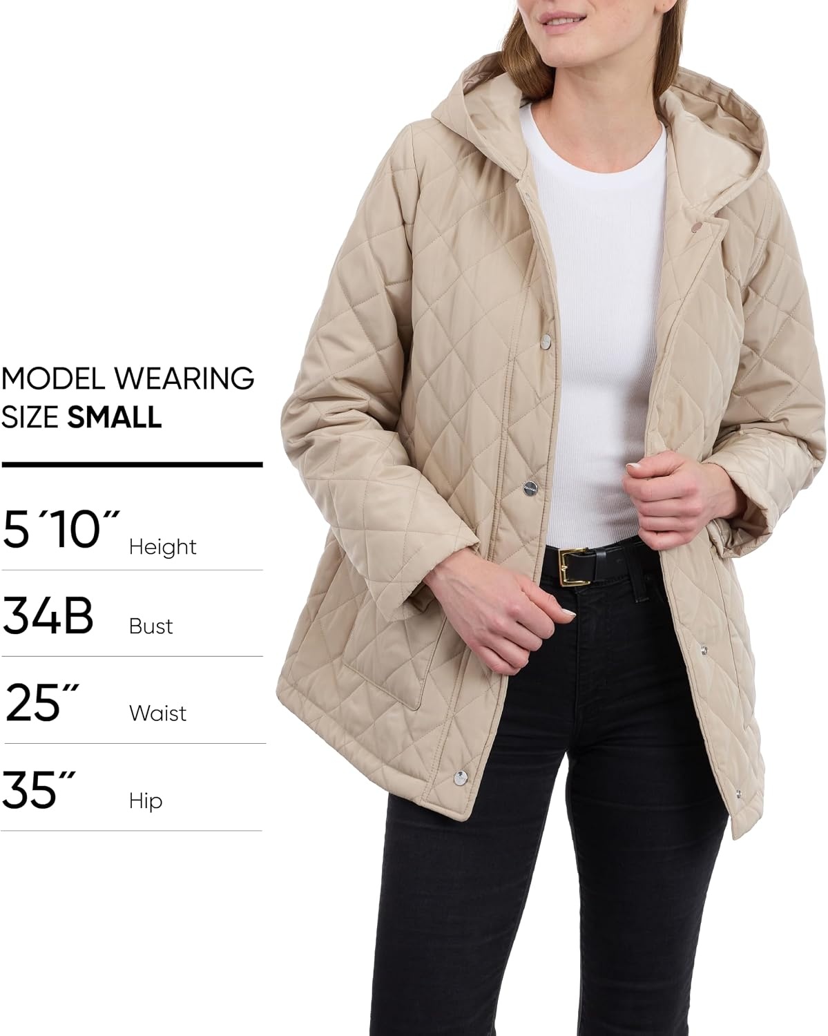 image:imageCalvin Klein Womens Quilted Jacket Lightweight Coat for Women With Snap Front Water ResistantWhite Pepper