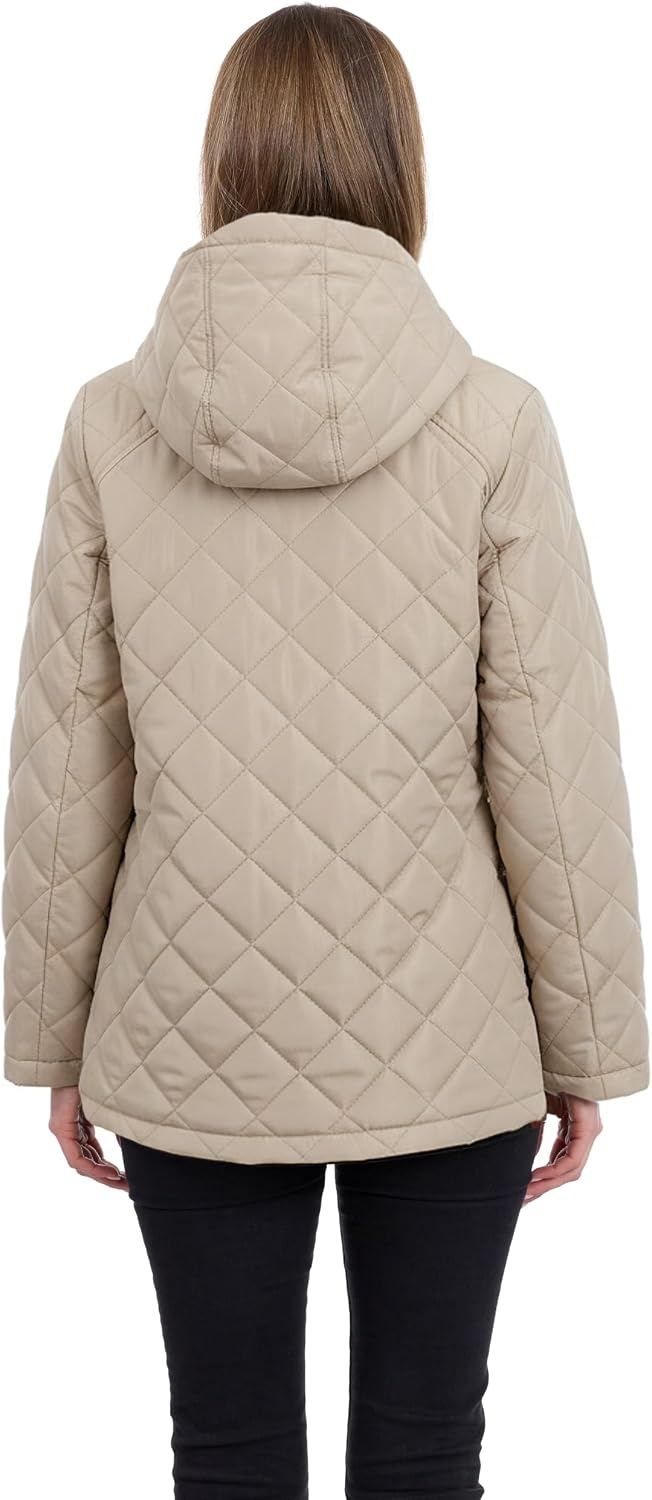 image:imageCalvin Klein Womens Quilted Jacket Lightweight Coat for Women With Snap Front Water ResistantWhite Pepper